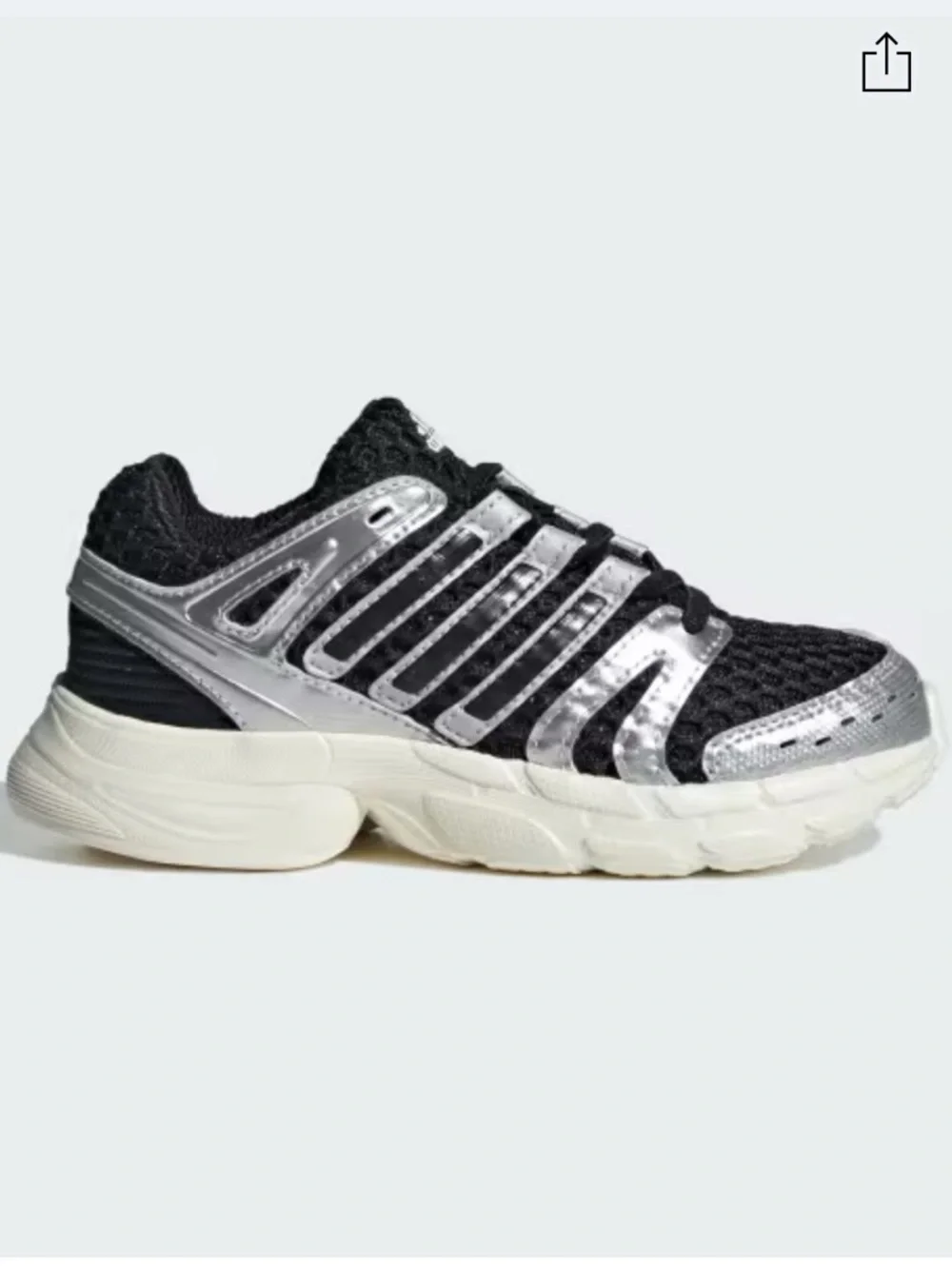 Adidas Control 5 Kids Black Silver Mesh Elastic Lace Sneakers